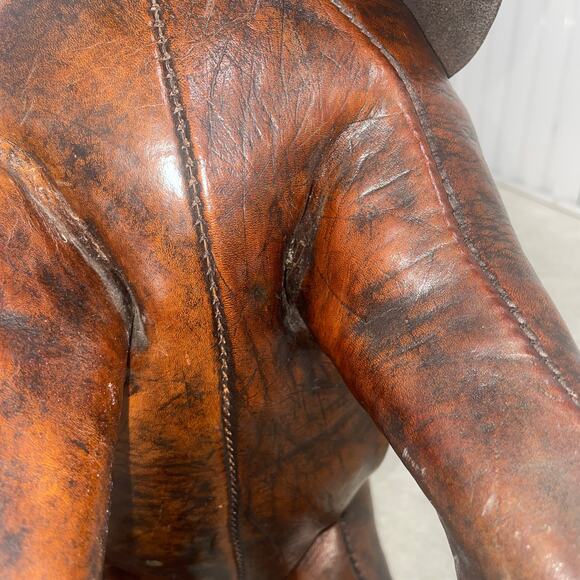 Vintage DIMITRI OMERSA Leather Elephant Abercrombie Fitch Footstool Ottoman RARE - Picture 16 of 16